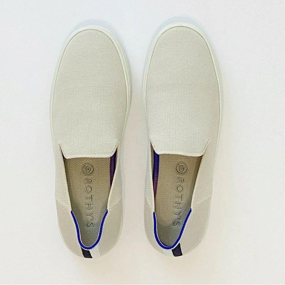 ROTHY’S CREAM TAN SAND THE ORIGINAL SLIP ON KNIT SNEAKER - Picture 2 of 12